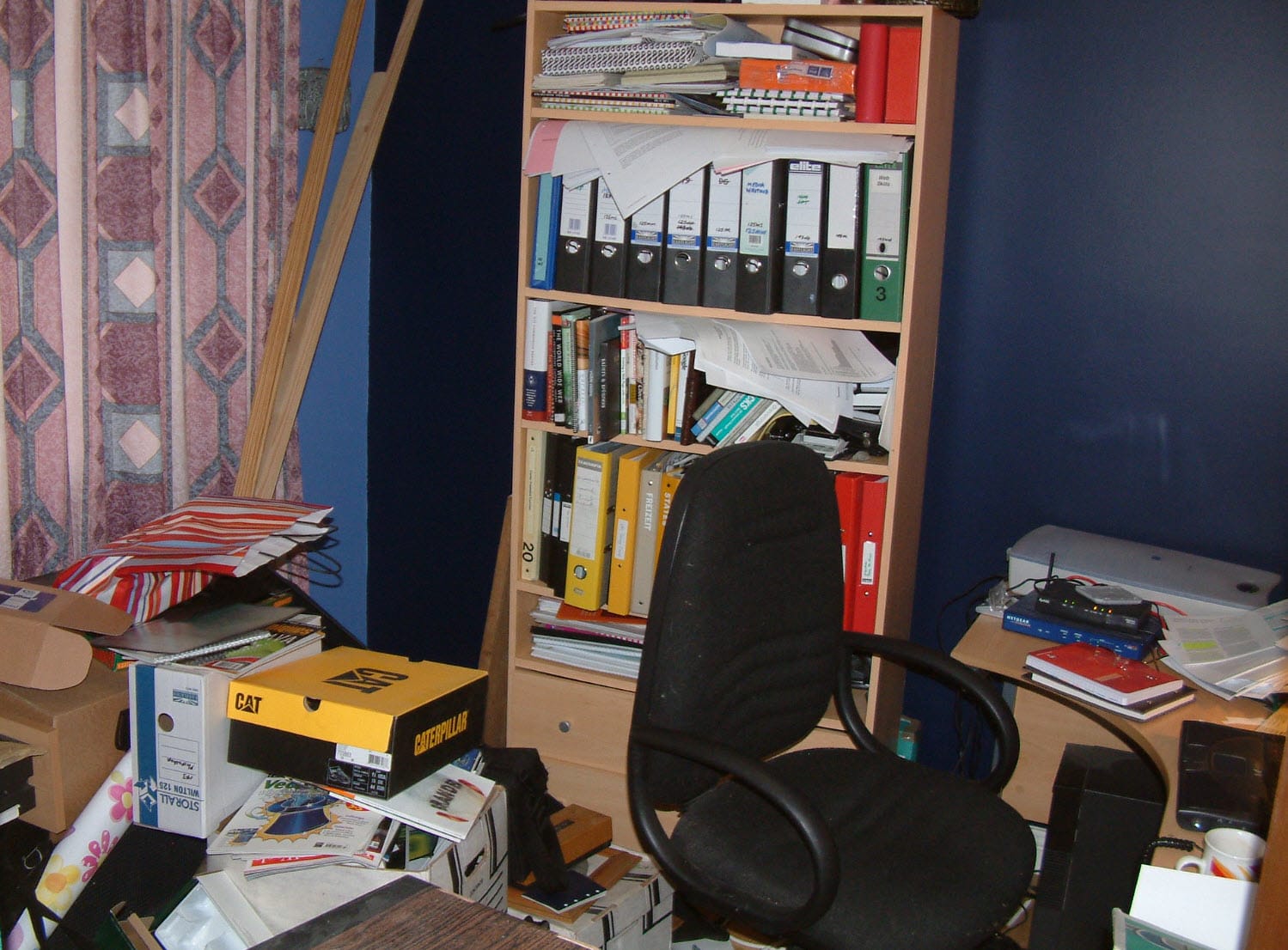 Cashel home office filled with clutter in 2005