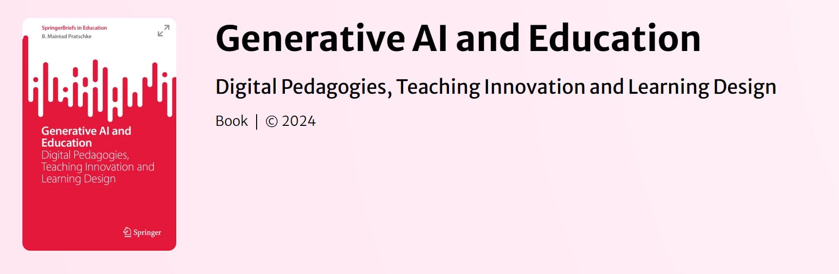 Generative AI and Education on Springer